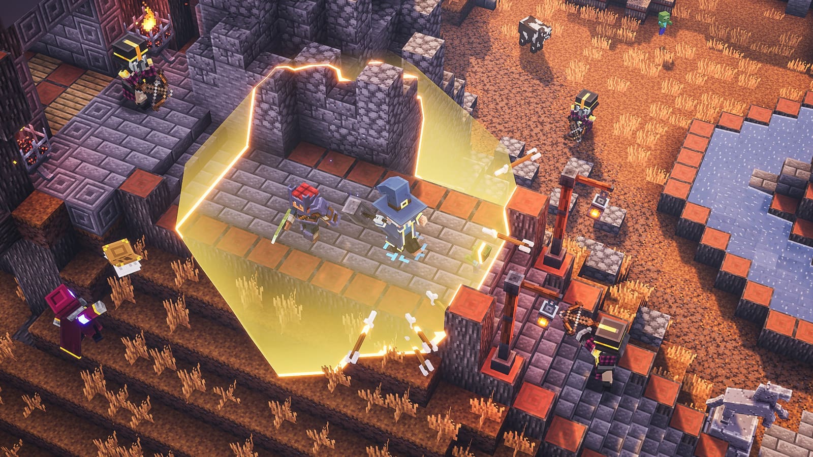 Classic-era blocky voxel world of the kind shared by free Minecraft multiplayer servers on PC